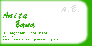 anita bana business card